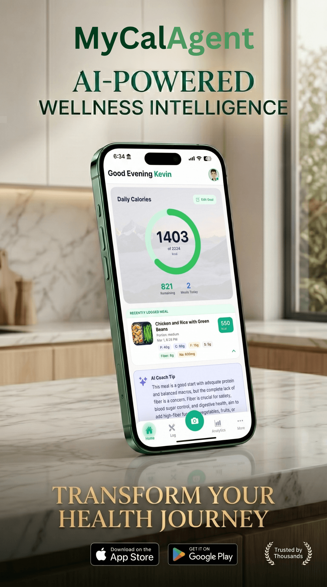 MyCalAgent food and mood insights