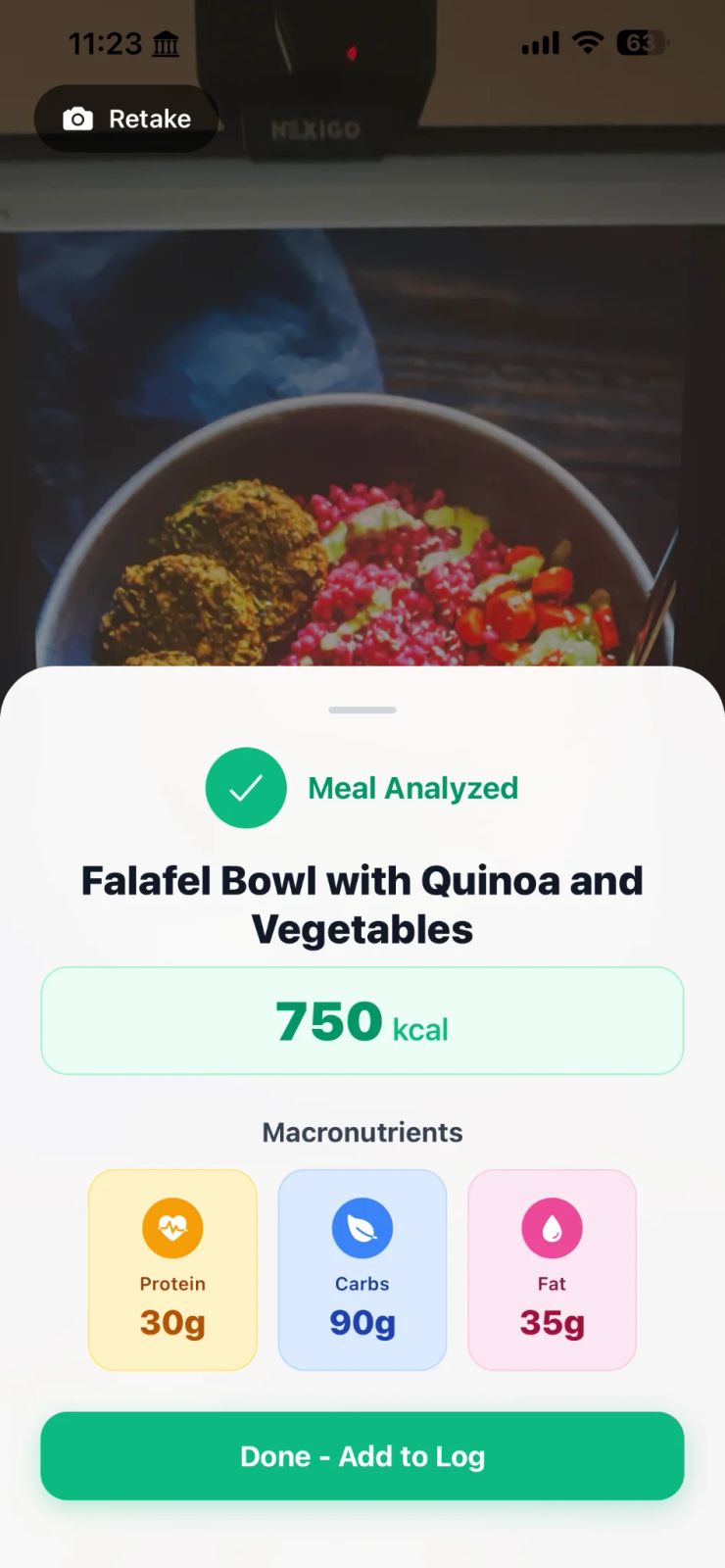 MyCalAgent AI meal scanner detecting food and nutrition patterns